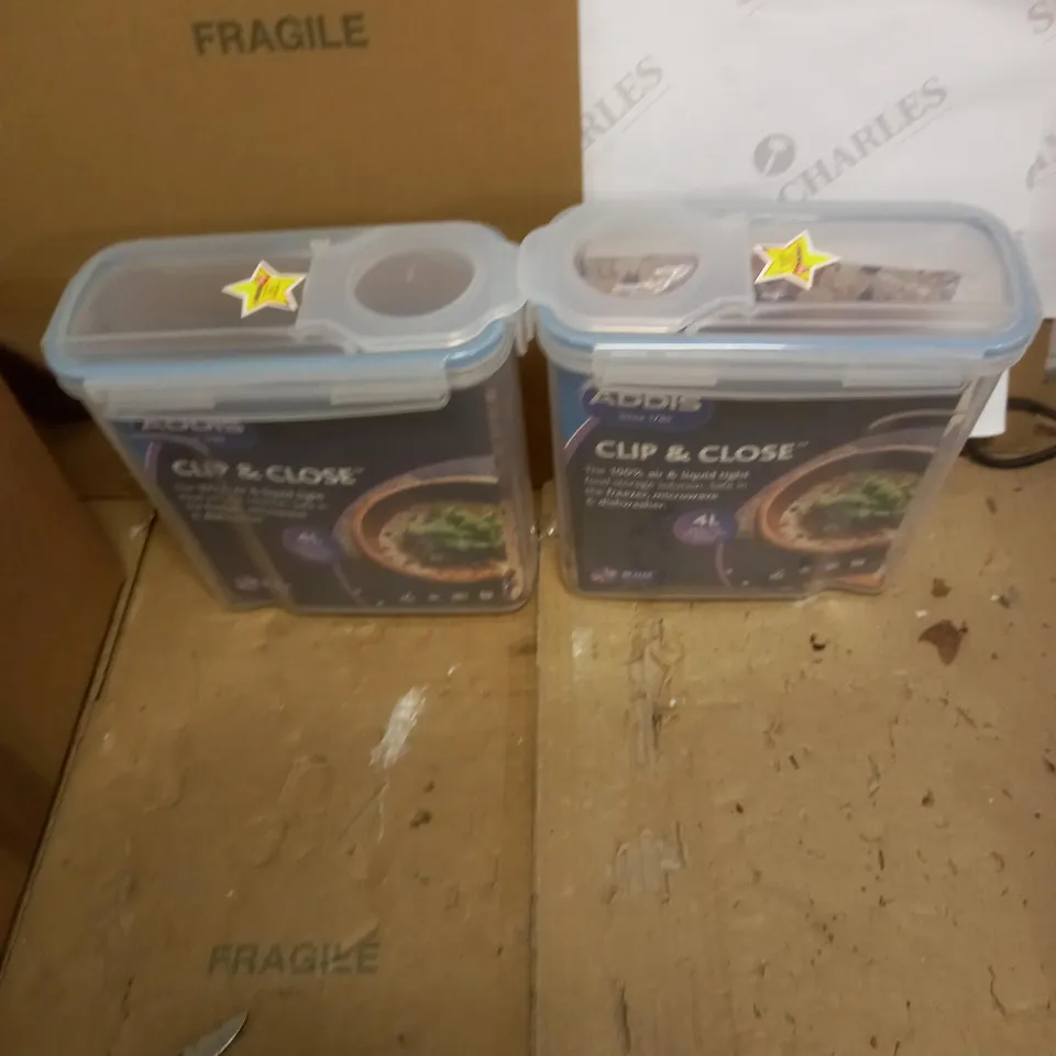TWO ADDIS  CLIP  & CLOSE SET 4L RRP £29.98