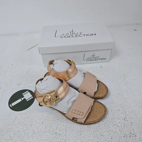 NATASHA PINK LEATHER COLLECTION KIDS SANDALS – UK 4