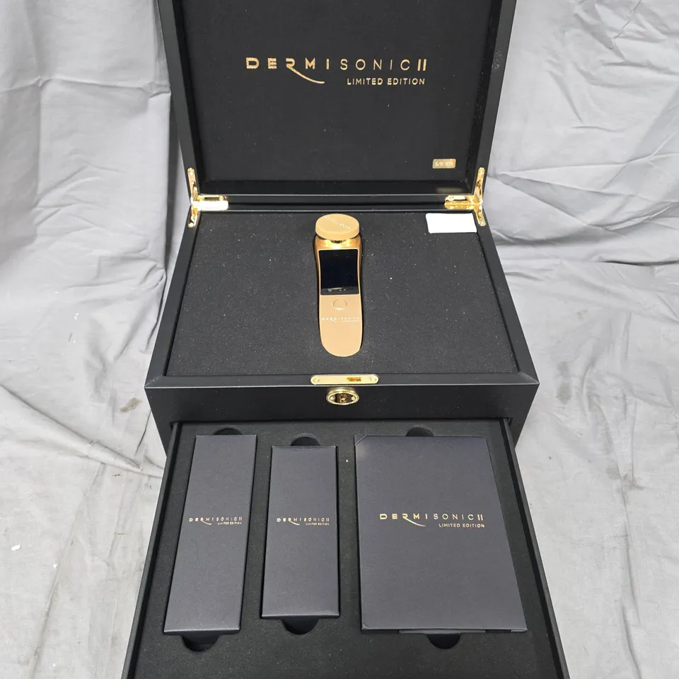 DERMASONIC II LIMITED EDITION FACIAL DEVICE – OPTRA LONDON (GOLD), BOXED