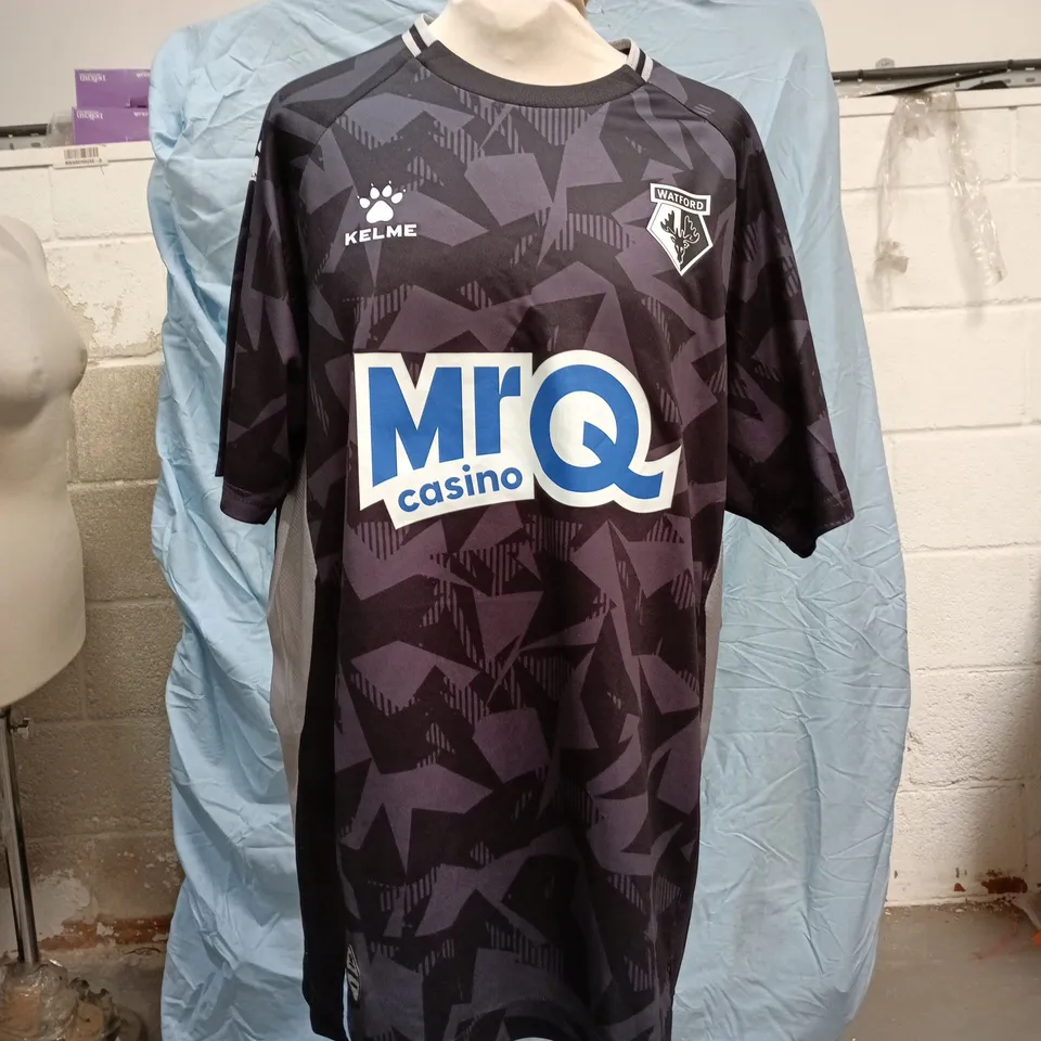 Watford FC Kelme football shirt – Baxter 23 (MrQ Casino sponsor) away kit