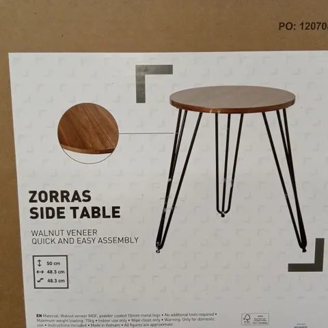 BOXED ZORRAS SIDE TABLE 