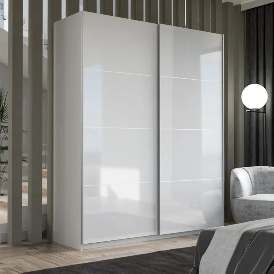 DOMINEY 2 DOOR WOODEN WARDROBE(3 OF4 BOX'S ONLY)
