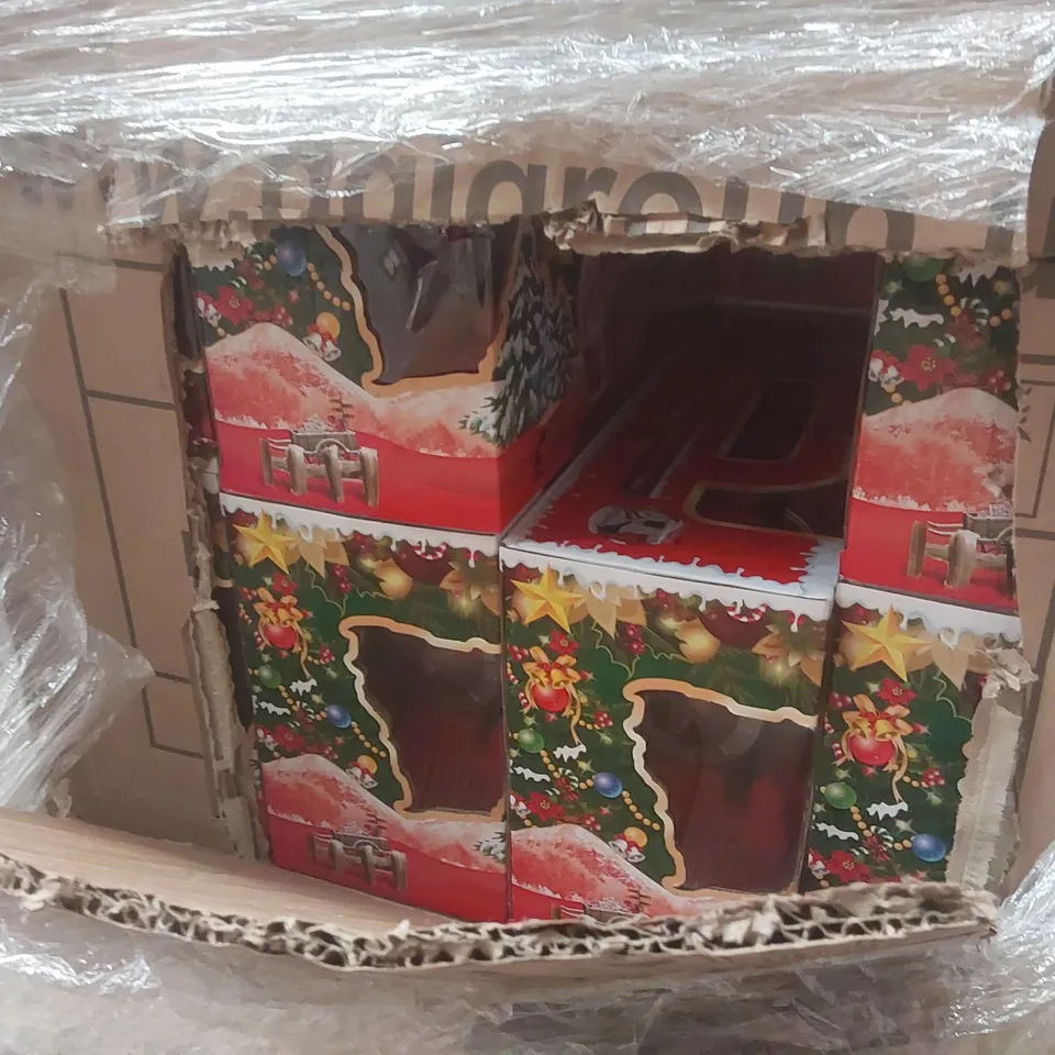 PALLET CONTAINING A VERY LARGE QUANTITY OF ASSORTED ITEMS INCLUDING: CHRISTMAS TRAINS, CHRISTMAS STORAGE BAGS, CHRISTMAS LETTER RACKS, LIGHT UP PENGUINS ECT