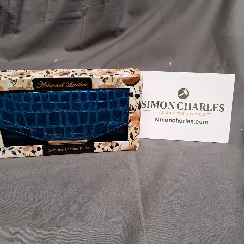 ASHWOOD GENUINE LEATHER PURSE BLUE