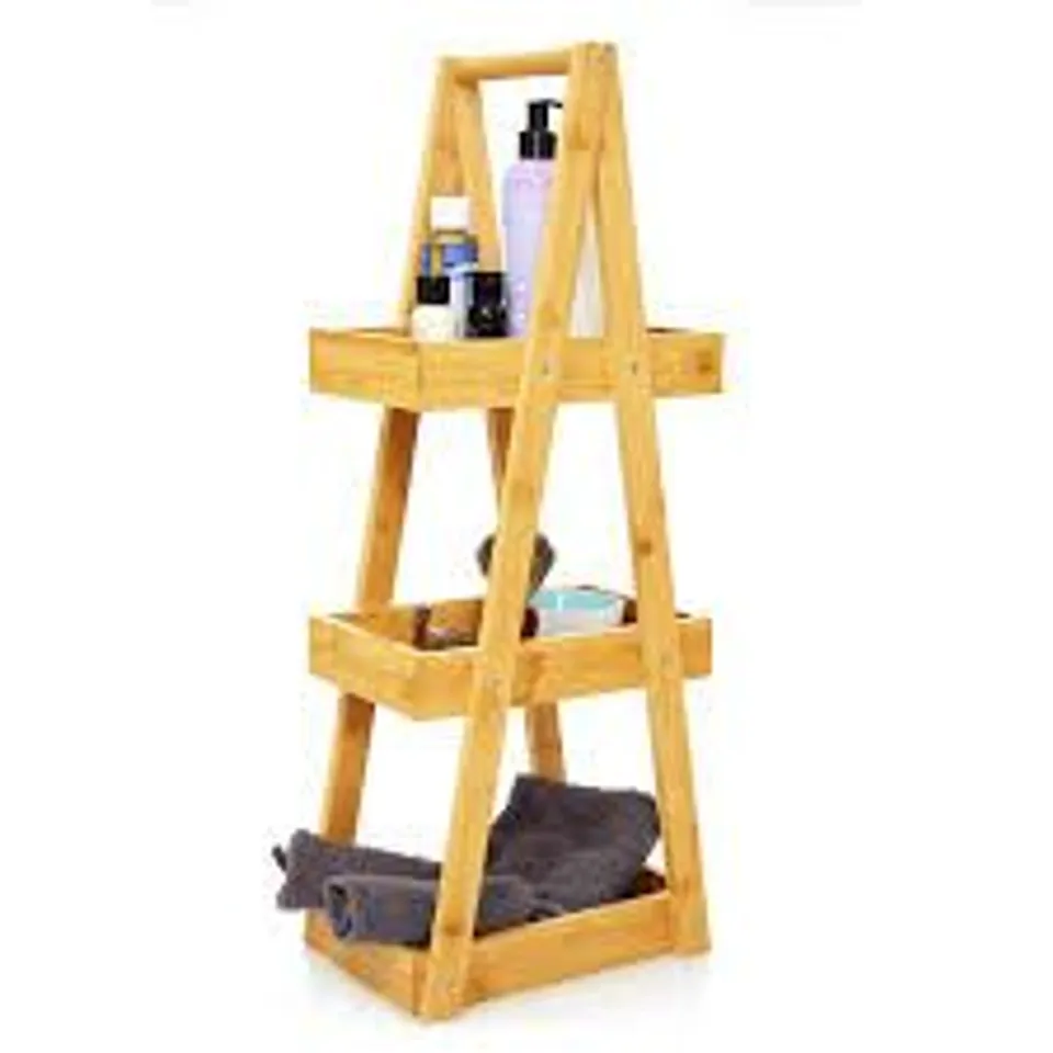 BOXED BAMBOO BATHROOM SHELF, 26×66×18 CM