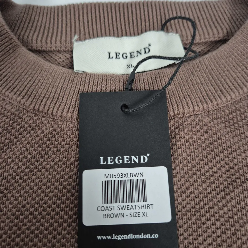 LEGEND LONDON COAST SWEATSHIRT – BROWN, SIZE XL