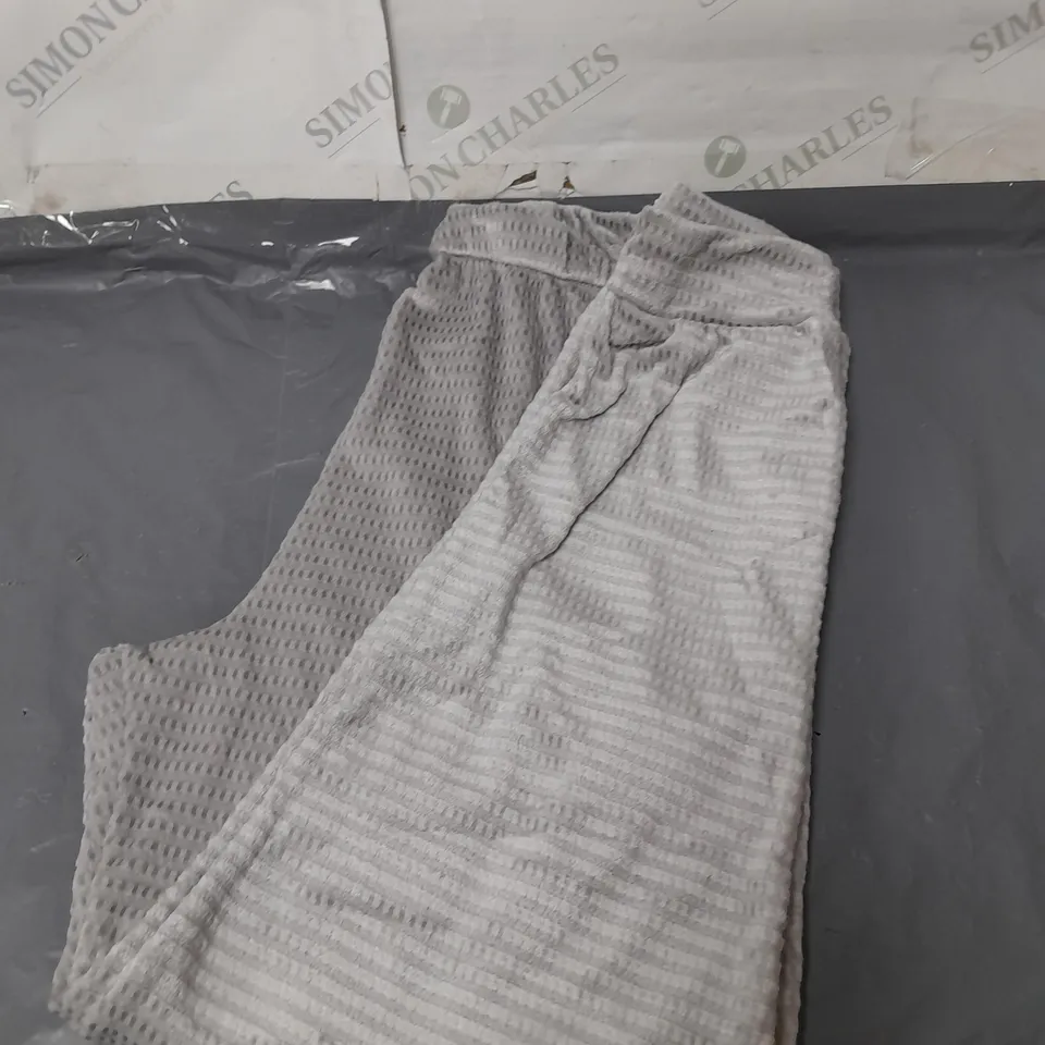 COZEE HOME LADIES FLEECE WAFFLE PYJAMAS GREY SIZE M