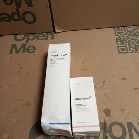 2 X MEDICUBE PRODUCTS: PDRN PINK PEPTIDE SERUM 30ML + ZERO PORE BLACKHEAD DEEP CLEANSING OIL 205ML 