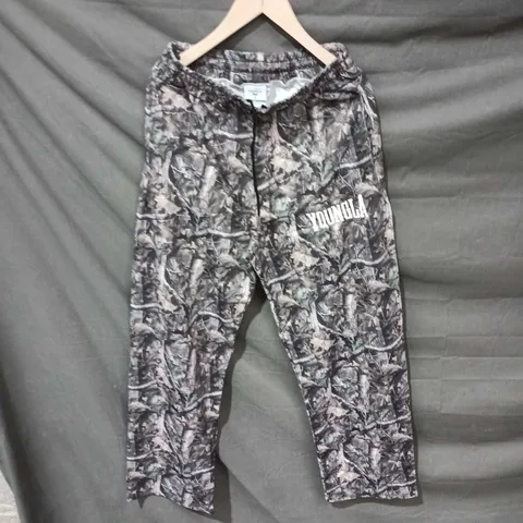 YOUNGLA CAMOUFLAGE TRACK PANTS – SIZE S