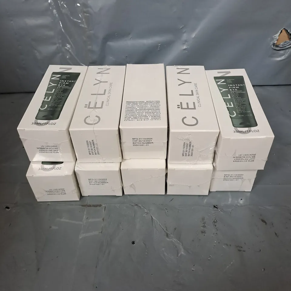 10 X SEALED CELYN INSTANT FIRM EYE CREAMS - 10 X 30ML