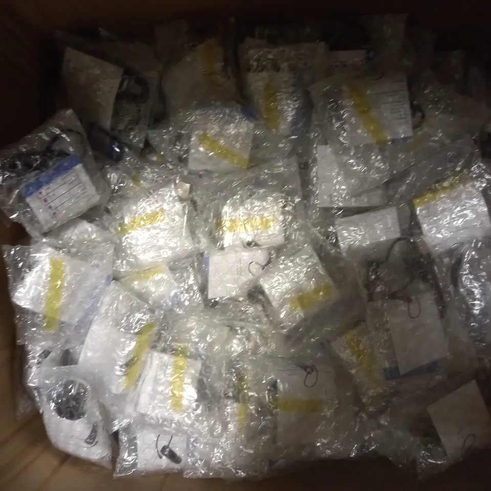 BOX OF APPROX. 100 PLUG N GO 260 BLUETOOTH HEADSET 