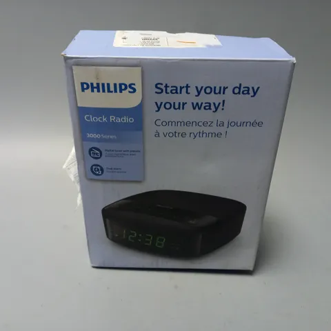 BOXED PHILIPS CLOCK RADIO 3000 SERIES