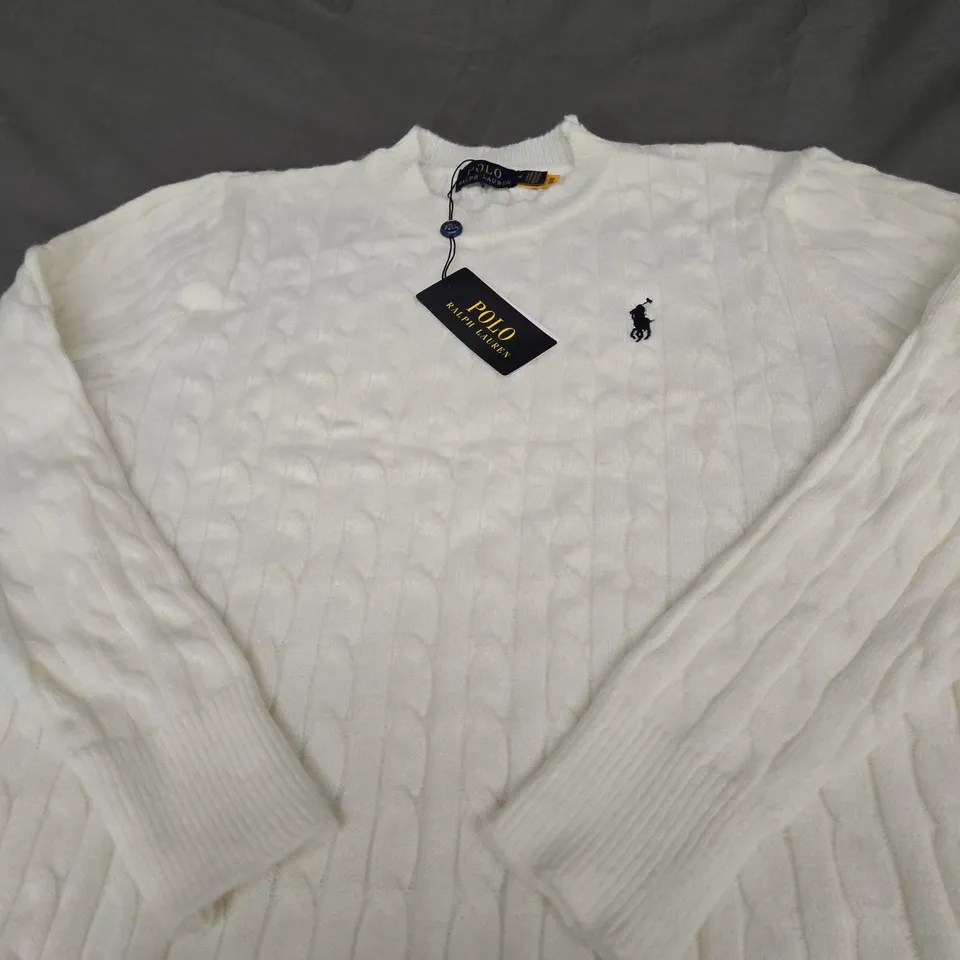 POLO RALPH LAUREN CASHMERE JUMPER IN CREAM SIZE M