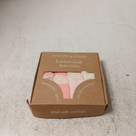 BOXED STRIPE & STARE KNICKERS MADE FROM TREES – COCONUT ICE - S