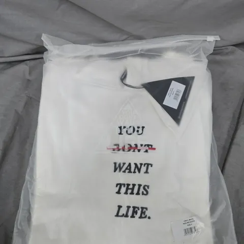 YDWTL WHITE REDLINE HOODIE – SIZE S