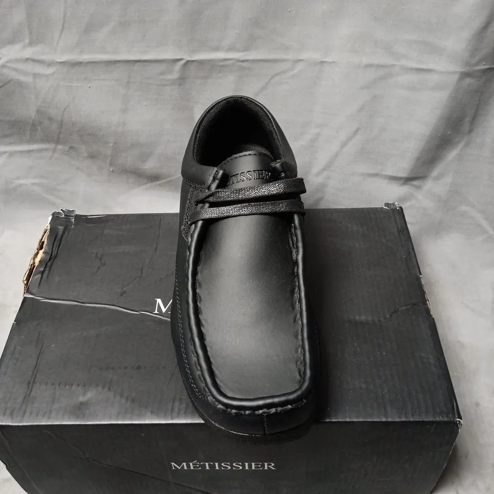MÉTISSIER PARIS BLACK LEATHER LOAFERS – SIZE 4 BOXED