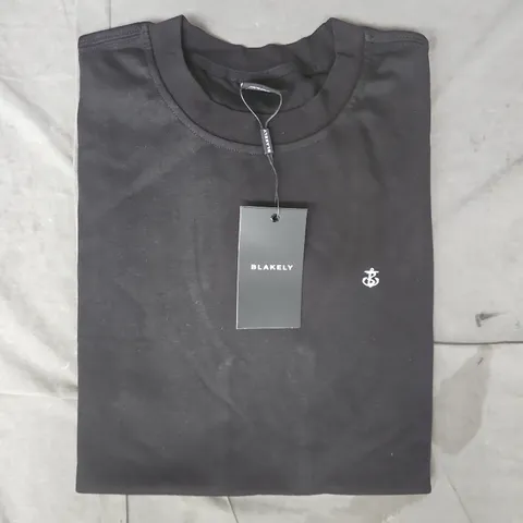 BLAKELY SHORT SLEEVE CREW NECK T-SHIRT IN BLACK SIZE MEDIUM