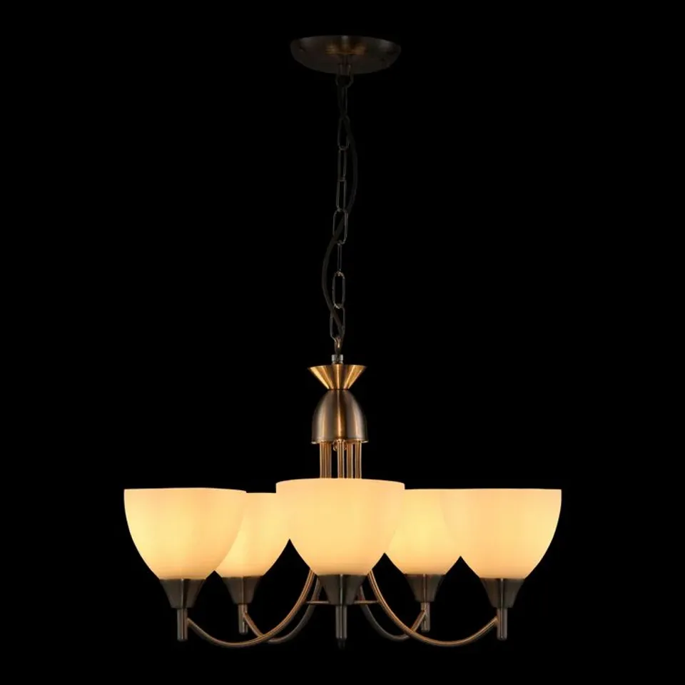 BOXED BARIUM 5-LIGHT SHADED CHANDELIER FIXTURE
