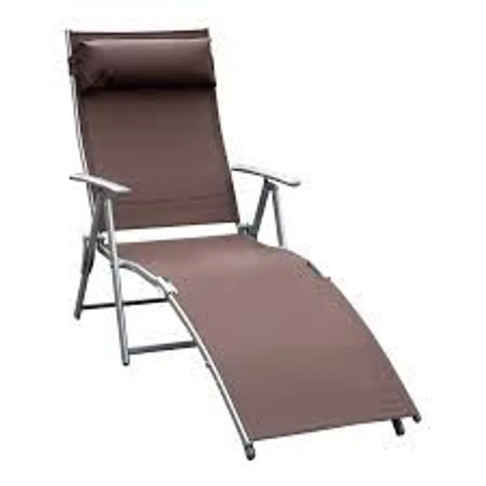 BOXED AILE RECLINING SUN LOUNGER FABRIC BROWN