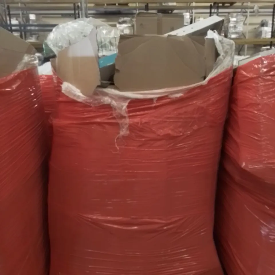 PALLET OF ASSORTED ITEMS INCLUDING SECURITY POLE, ROOM DIVIDER, BED FRAMES, STUDIO EASEL