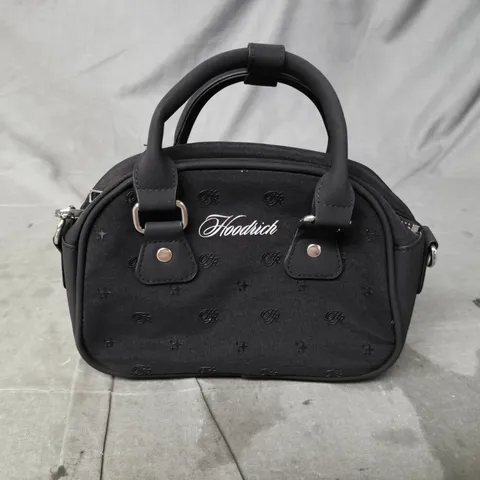 HOODRICH BLACK HANDBAG WITH LOGO SCRIPT 