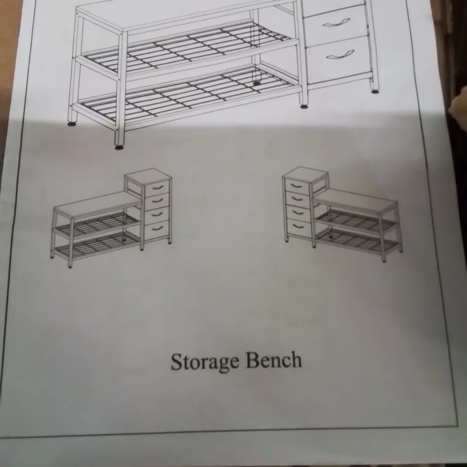 PALLET CONTAINING A LARGE QUANTITY OF BRAND NEW STORAGE BENCHES AND CONSOLE TABLES 