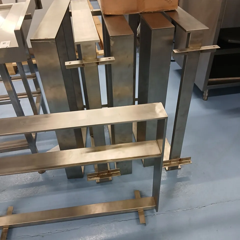 STAINLESS STEEL COMMERCIAL PREP TABLE WITH UNDER-COUNTER STORAGE, STAINLESS STEEL BRACKETS AND CATERING CABINET