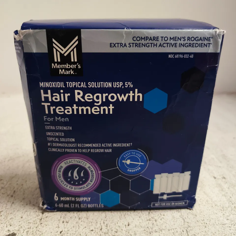 BOXED MEMBER'S MARK HAIR LOSS REGROWTH TREATMENT FOR MEN