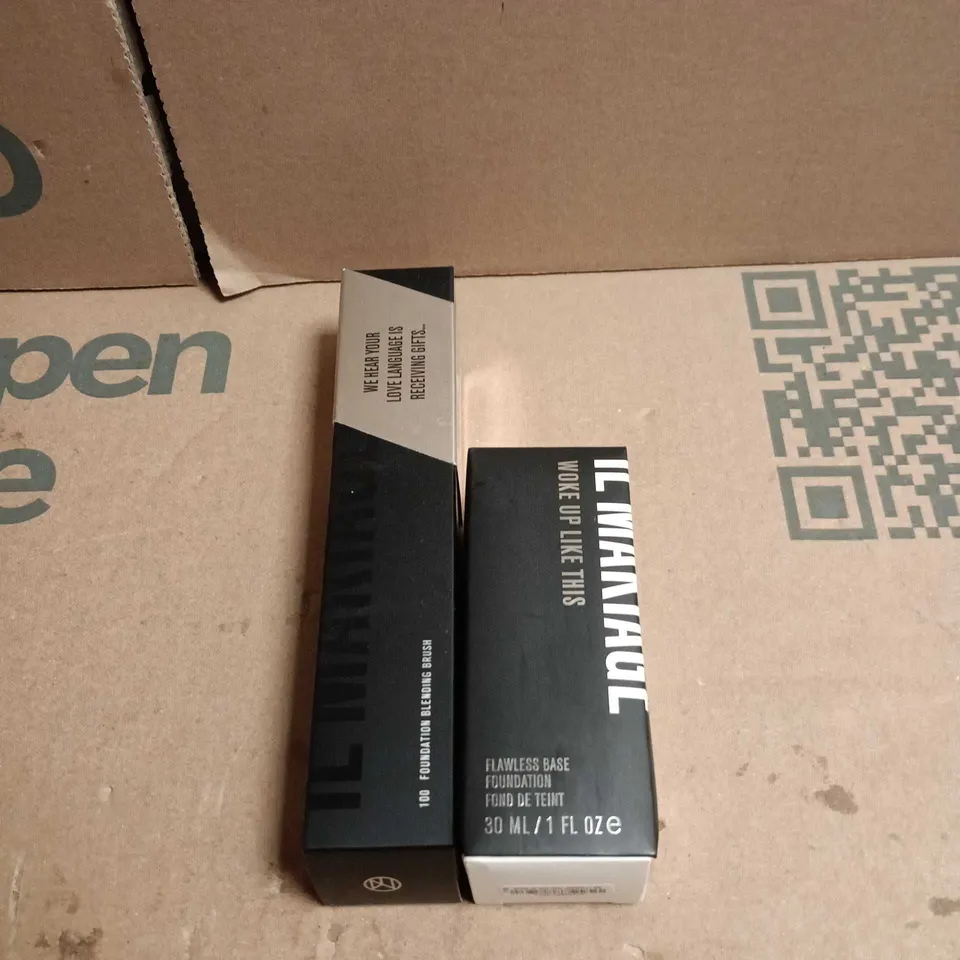 2 X IL MAKIAGE COSMETIC ITEMS: FLAWLESS BASE FOUNDATION 30ML + FOUNDATION BLENDING BRUSH 100