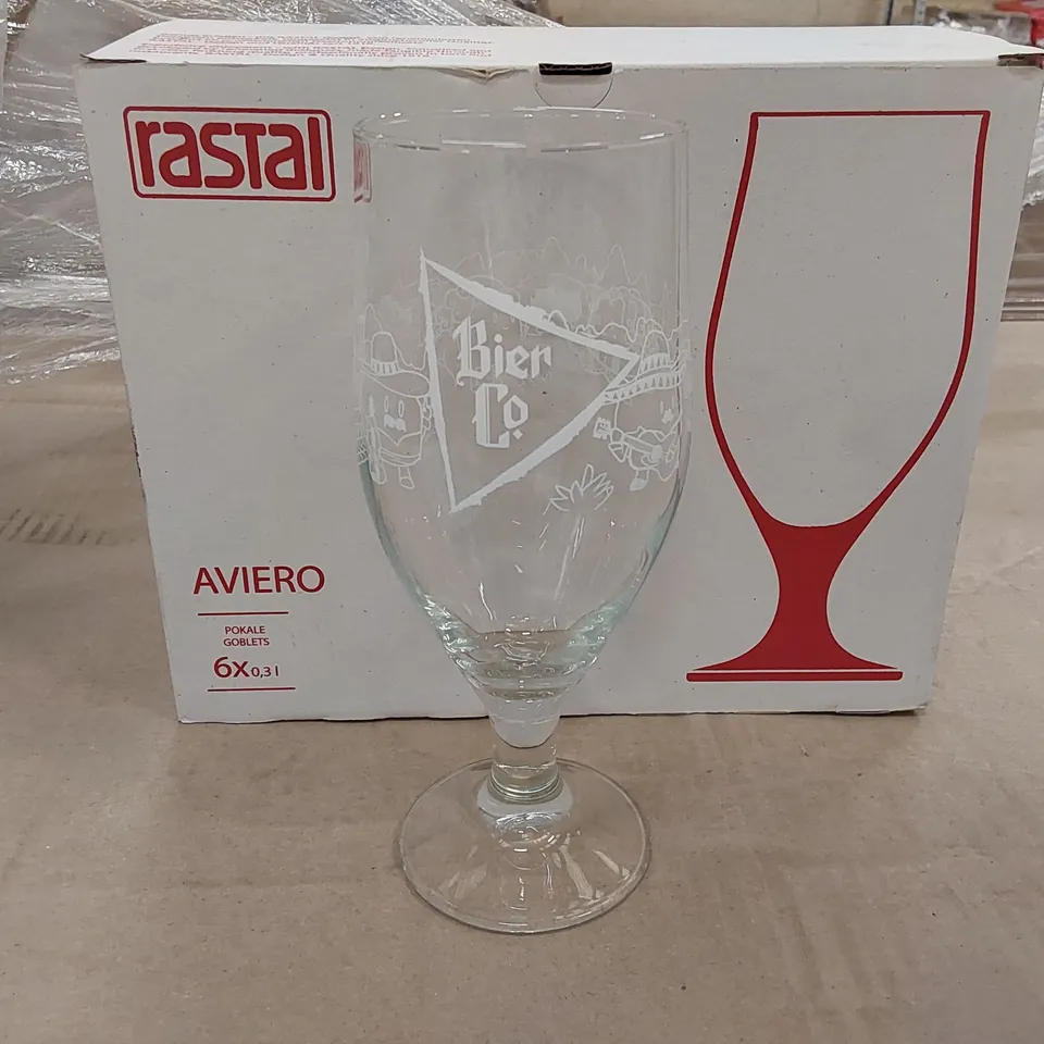 PALLET OF BRAND NEW BIER CO 0.3L BEER GOBLETS // APPROXIMATELY 152 BOXES OF 6X GLASSES