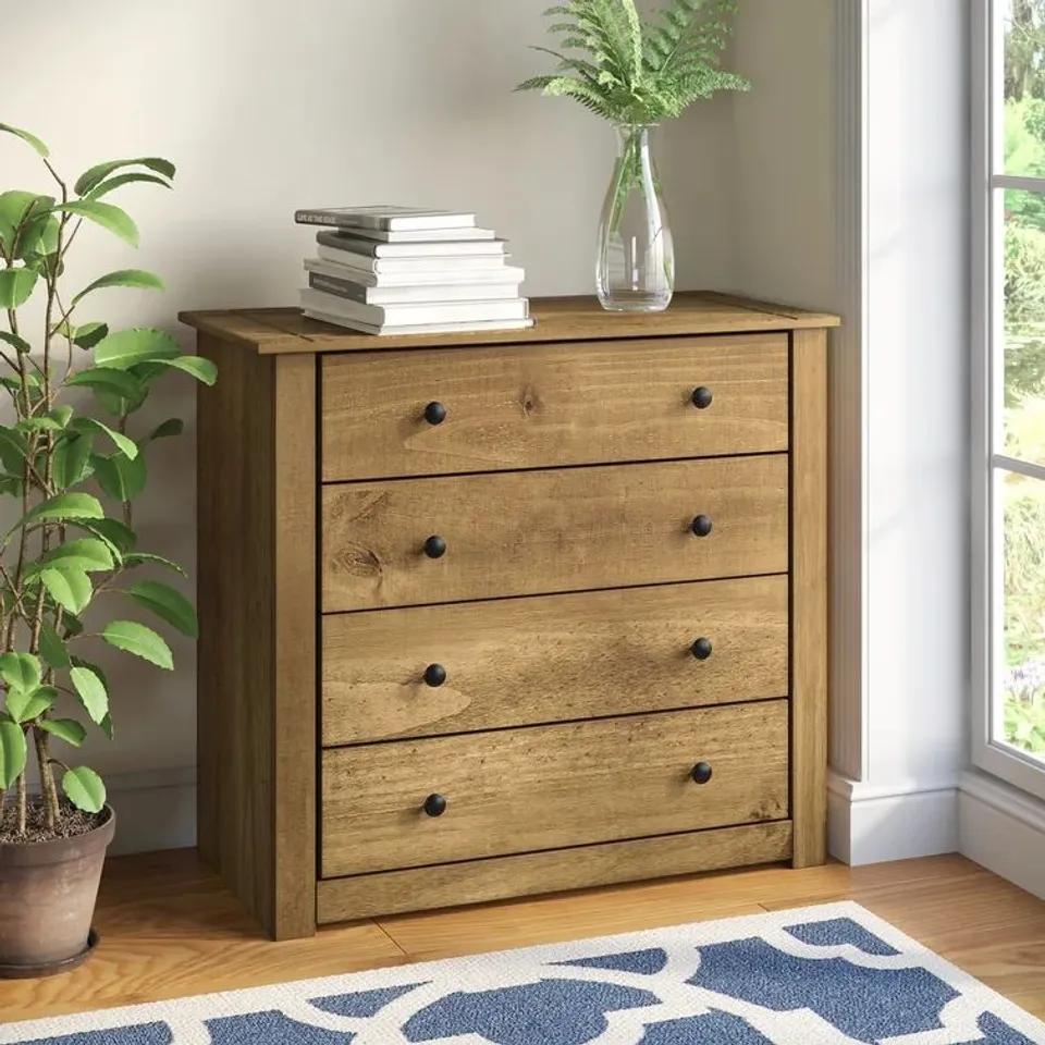 BOXED ABBIE 4-DRAWER CHEST OF DRAWERS (1 BOX)