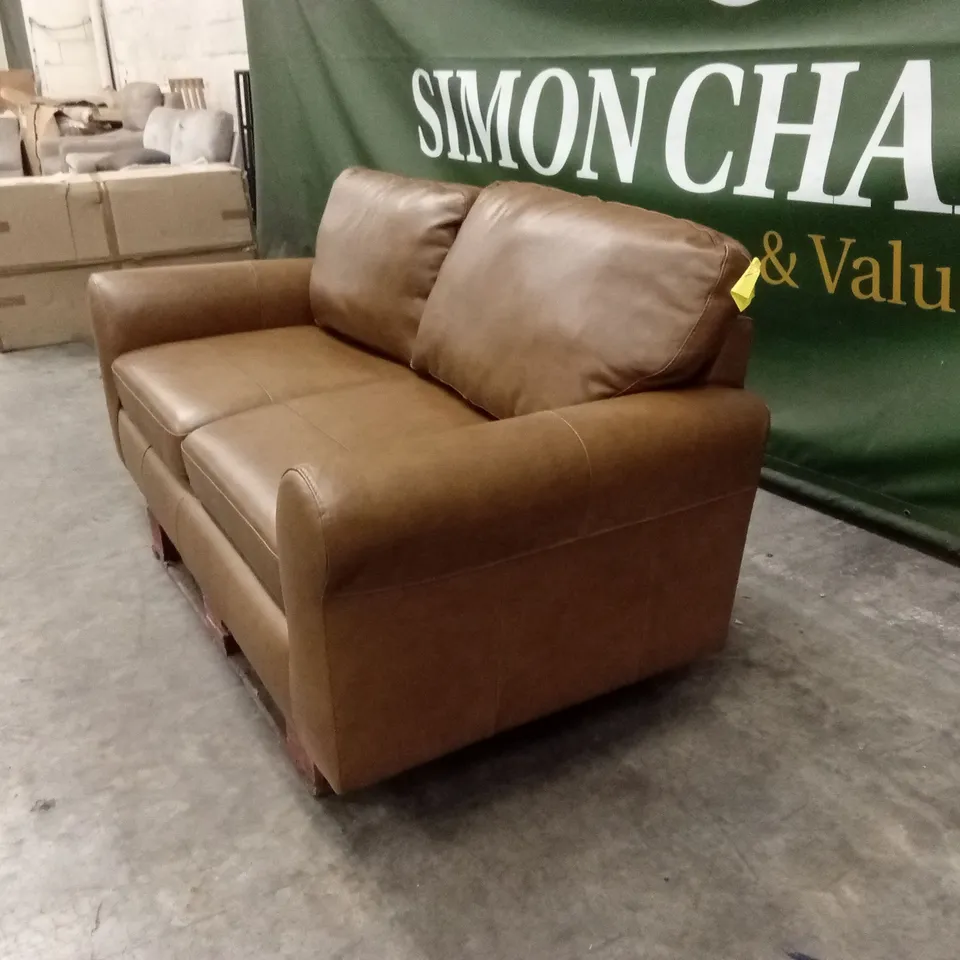 BAILEY 3 SEATER LEATHER SOFA - TAN RRP £799