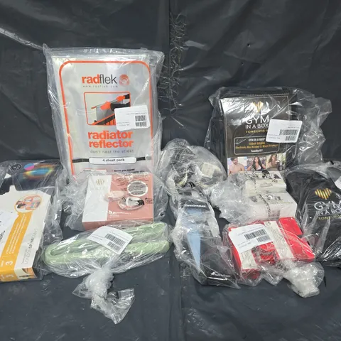 APPROXIMATELY 12 ASSORTED HOUSEHOLD GOODS TO INCLUDE - POSTURE HERO, RADIATOR REFLECTOR, AND GYM IN A BOX ETC. - COLLECTION ONLY 