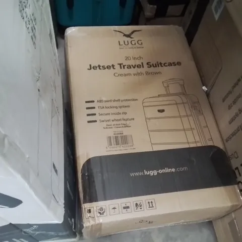 BOXED LUGG - 20INCH JETSET TRAVEL SUITCASE CREAM & BROWN