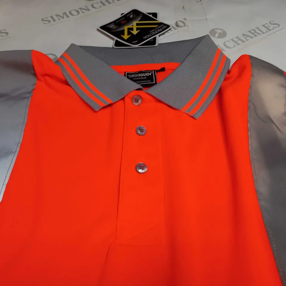 SUPERTOUCH WORKWEAR HI-VIS LONG SLEEVE BIRDEYE POLO - MEDIUM