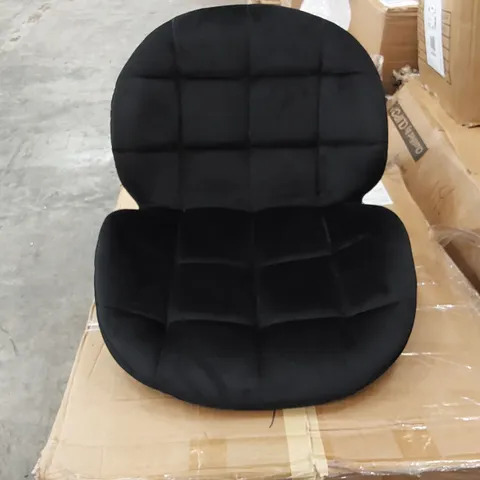 BOXED SET OF 2 DESIGNER BLACK VELVET BAR STOOLS (1 BOX)