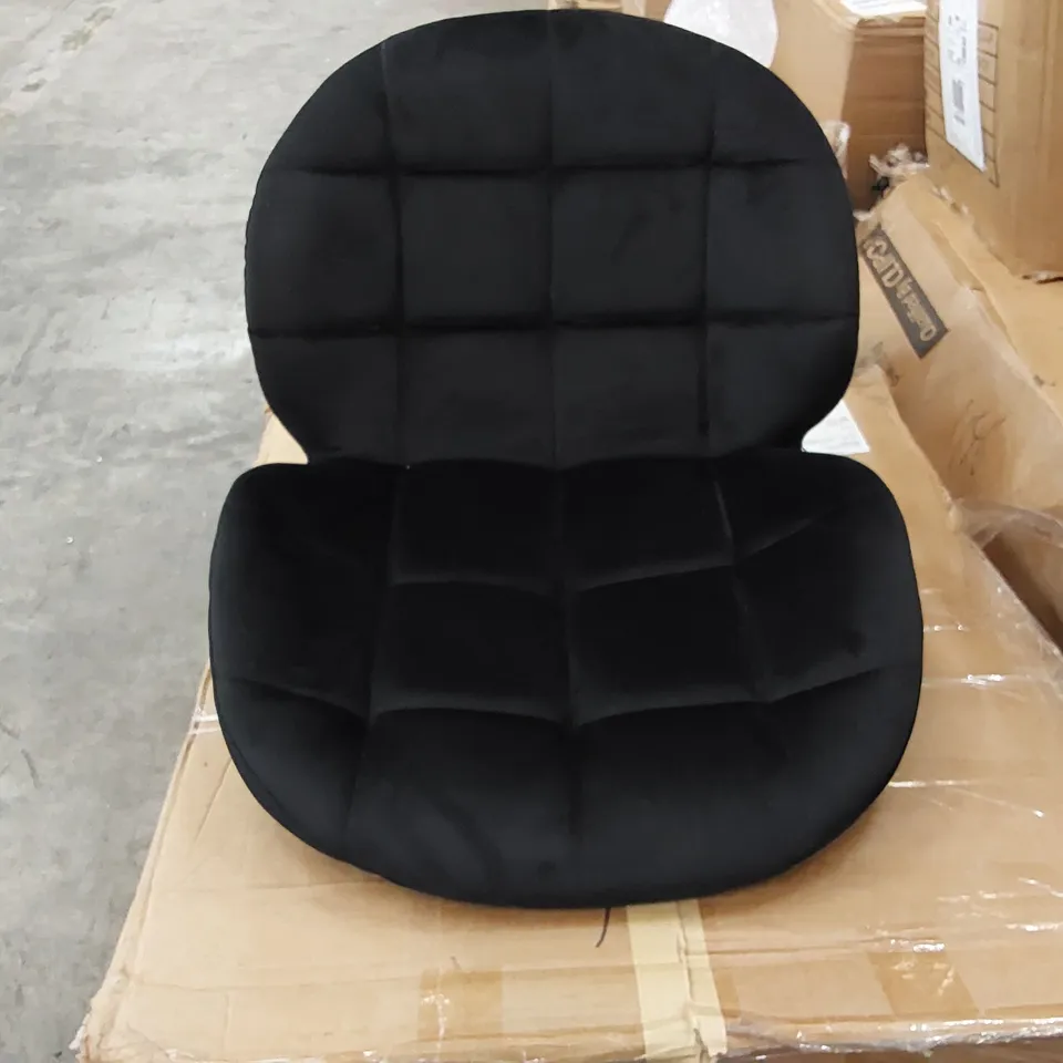 BOXED SET OF 2 DESIGNER BLACK VELVET BAR STOOLS (1 BOX)