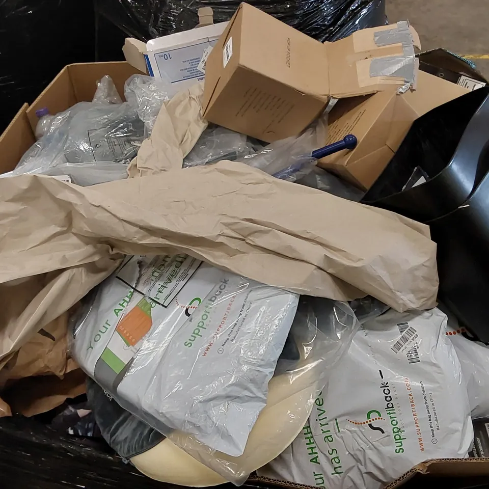 PALLET OF ASSORTED ITEMS INCLUDING: VIEWSONIC MONITOR, POP UP WIRELESS CHARGING PORT/SOCKET , TORNADO VAPES, KNEE BRACE COMPRESSION SLEEVES, SUPPORT PILLOWS ECT
