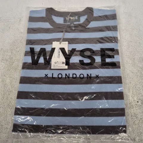 BAGGED CATH X WYSE BRIGITTE JUMPER – SKY BLUE & CHOCOLATE STRIPE, SIZE S