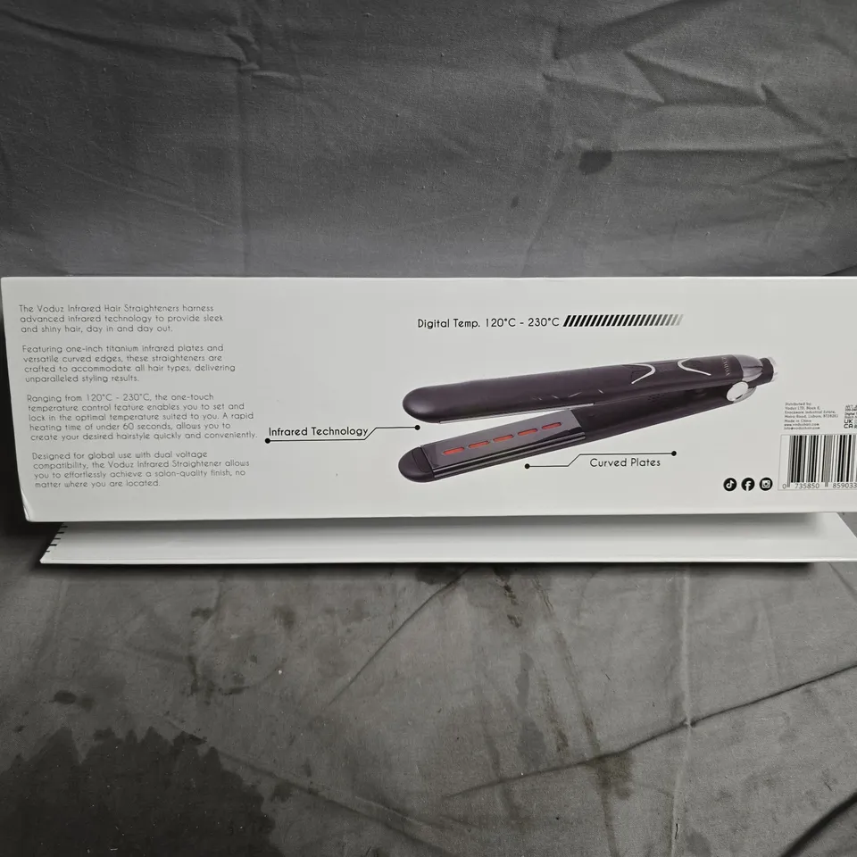 VODUZ INFRARED HAIR STRAIGHTENER – DIGITAL TEMP 120–230°C (BOXED)