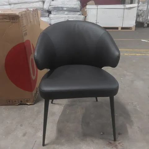 DANETTI LANDON BLACK LEATHER DINING CHAIR