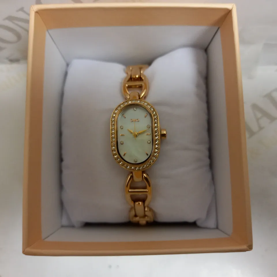 BOXED DIAMONIQUE ROSE GOLD EFFECT WRIST WATCH