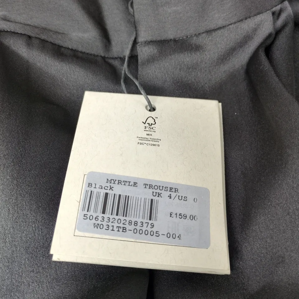 ALLSAINTS BLACK MYRTLE TROUSERS UK 4 TAGGED