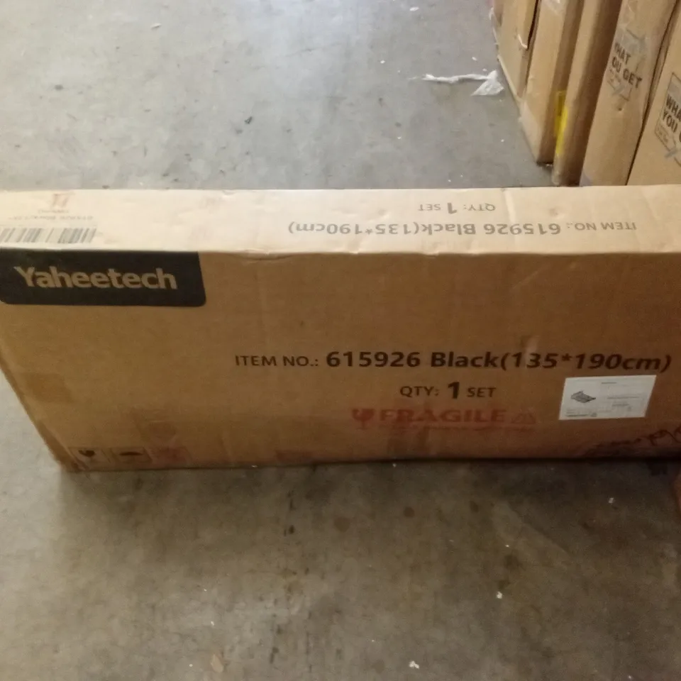 BOXED YAHEETECH BED FRAME - BLACK // SIZE: DOUBLE (1 BOX)