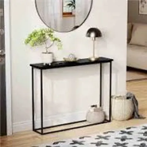 BOXED LASSIC CONSOLE TABLE WITH METAL LEGS - BLACK (1 BOX)