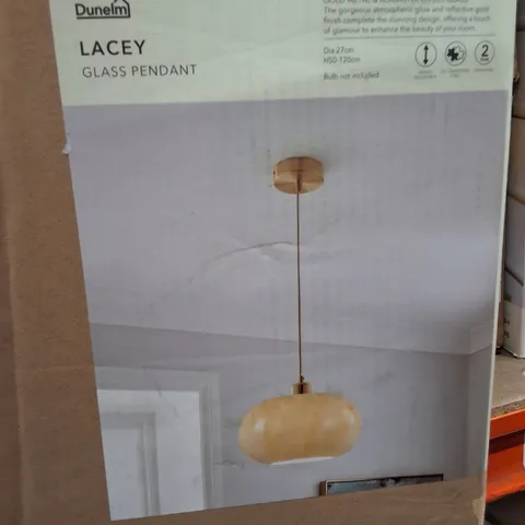 BOXED LACEY GLASS PENDANT CEILING LIGHT