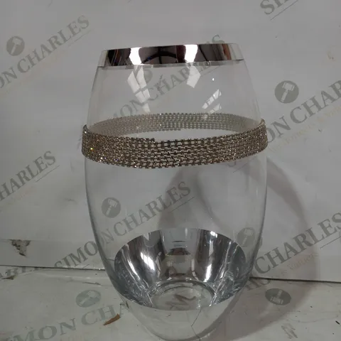 JM BY JULIEN MACDONALD GLASS VASE WITH CRYSTAL ACCENT