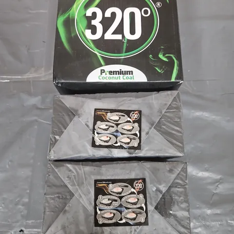 320° PREMIUM COCONUT COAL BRIQUETTES – 27MM CUBES, 2 KG (108 PCS)