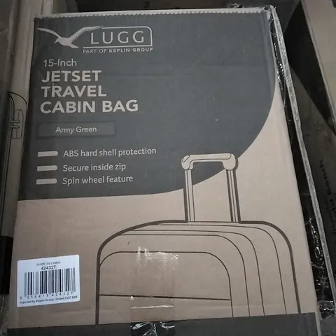 BOXED 15INCH JET-SET TRAVEL CABIN BAG ARMY GREEN