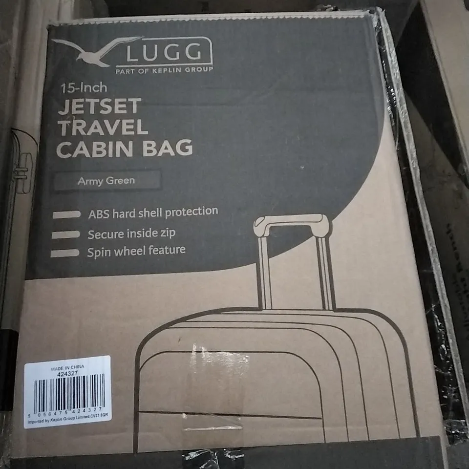 BOXED 15INCH JET-SET TRAVEL CABIN BAG ARMY GREEN